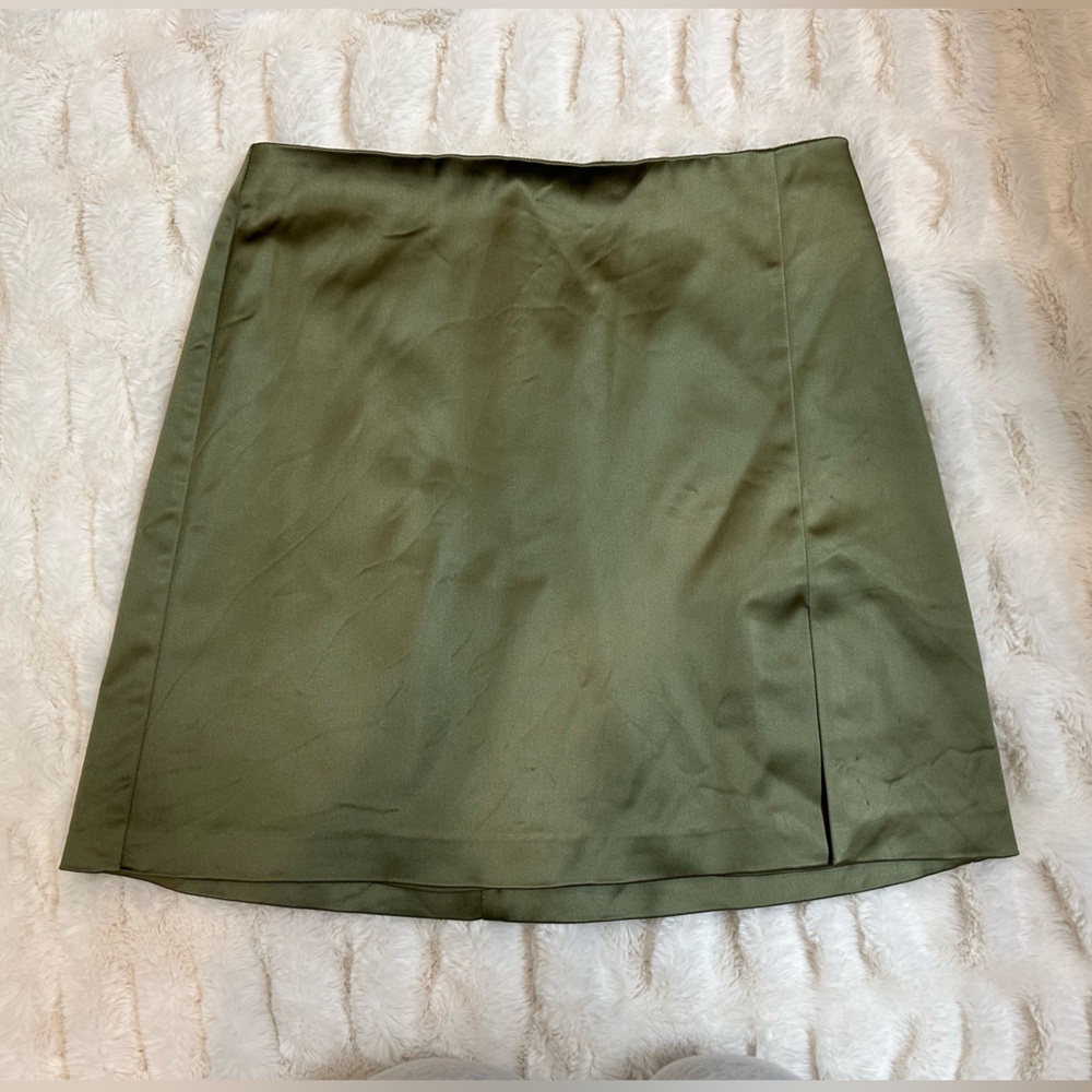 Sunday best Tatianna skirt in green satin